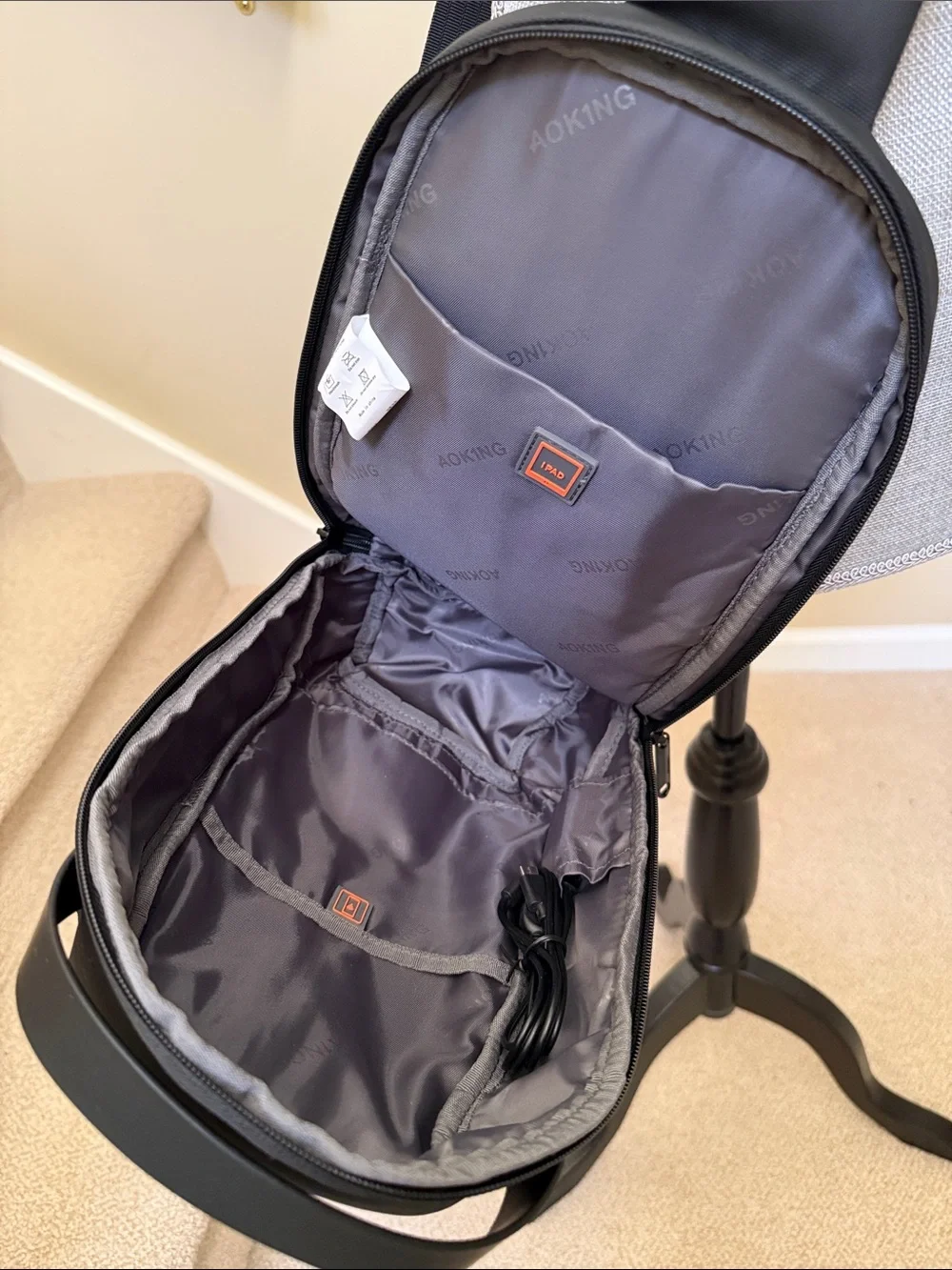 New without tag. Black Men’s Sling AOKING Backpack — Everyday Crossbody Carry.